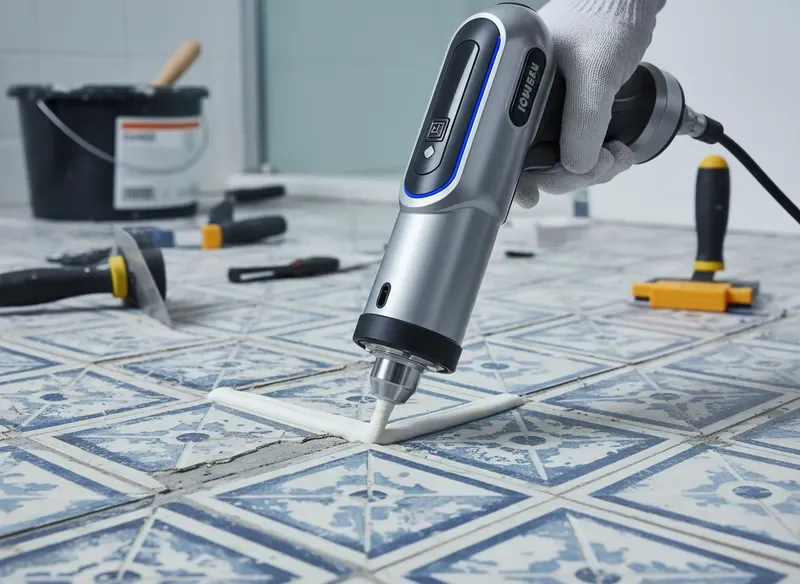 שיפוץ ושדרוג ריצוף קיים עם מכשיר Groutbot להזרקת רובה חשמלית